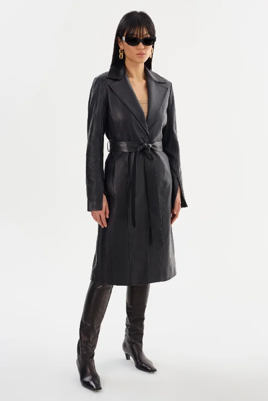 lightweight coatMIRANDA | Leather Trench Coat