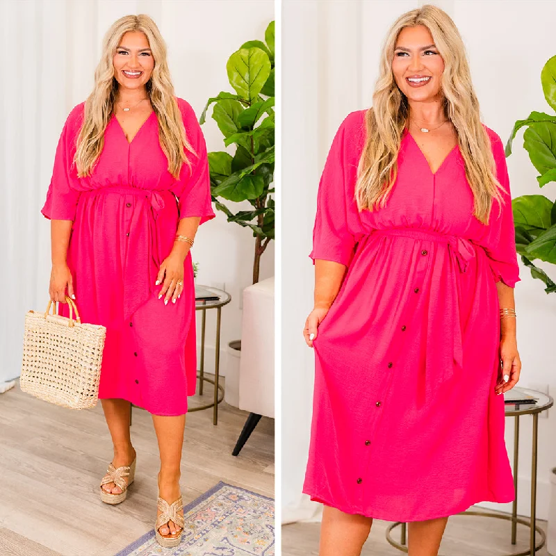 modern dressHopelessly Yours Dress, Hot Pink