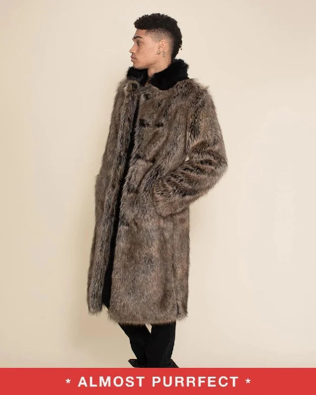 modern coat*Almost Purfect*  Dire Wolf Faux Fur Calf Length Coat