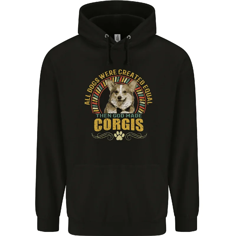 warm hoodieA Corgi Dog Mens 80% Cotton Hoodie