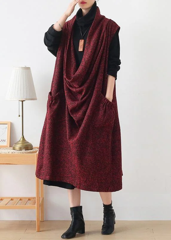 playful dressCute o neck asymmetric Sweater weather burgundy oversized sweater dress