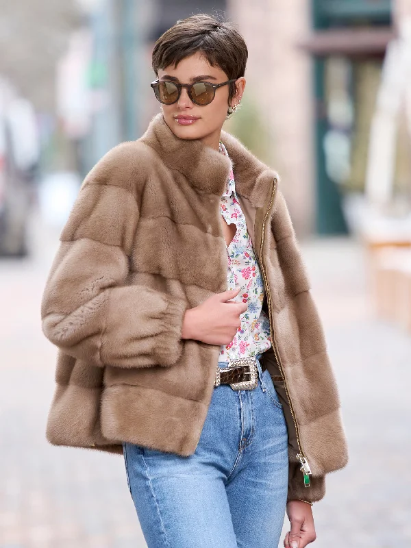 soft coatAthena Mink Fur Bomber Jacket