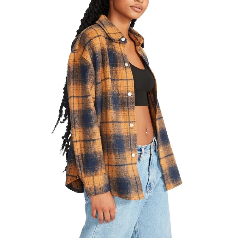 relaxed fit coatSophia Plaid Shacket (Peacoat Navy)