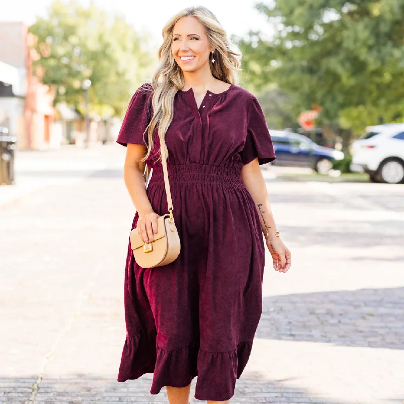 flowy maxi dressLost In Time Dress, Plum