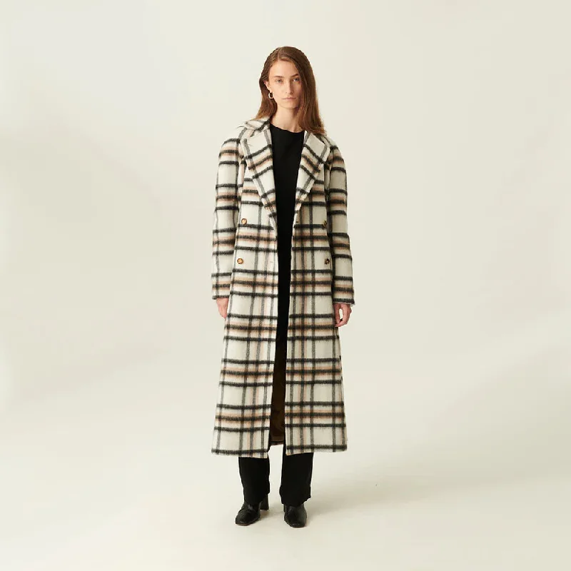 padded coatCabrina Check Heavy Wool Oversized Coat (Light Grey Black Check)