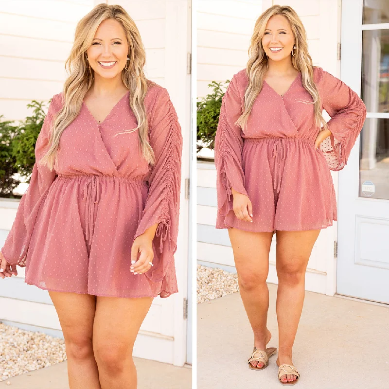 pleated dressNight Lights Romper, Mauve