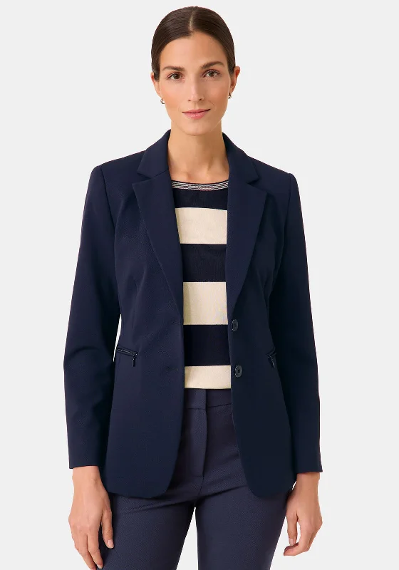 Gerry Weber Single Breasted Blazer, Navy