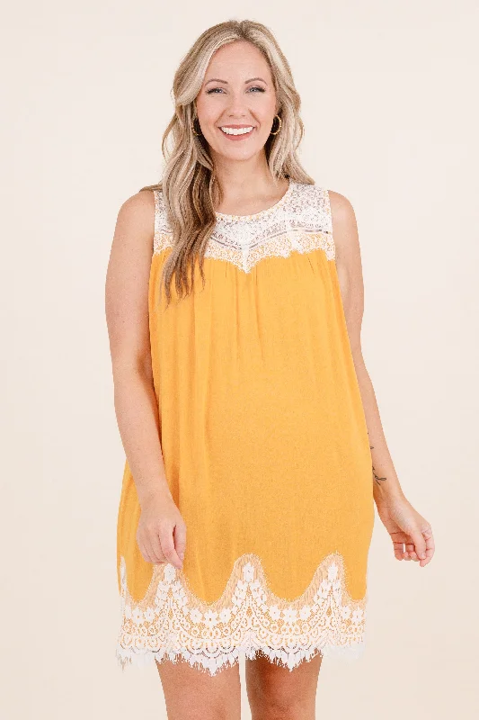 winter dressLaced With Love Dress, Goldenrod