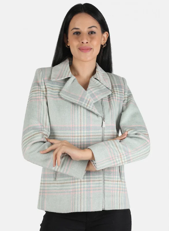 contemporary coatWomen Grey Check Coat