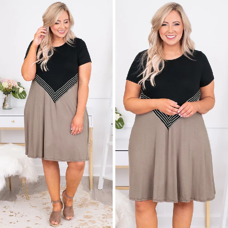 playful dressTraveling The World Dress, Black-Mocha