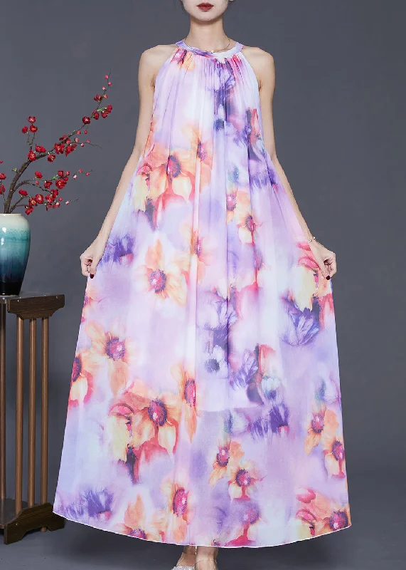 fitted bodycon dressPurple Print Chiffon Beach Dresses Cold Shoulder Summer