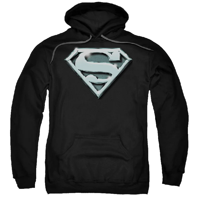 stylish hoodie for womenSuperman Chrome Shield - Pullover Hoodie