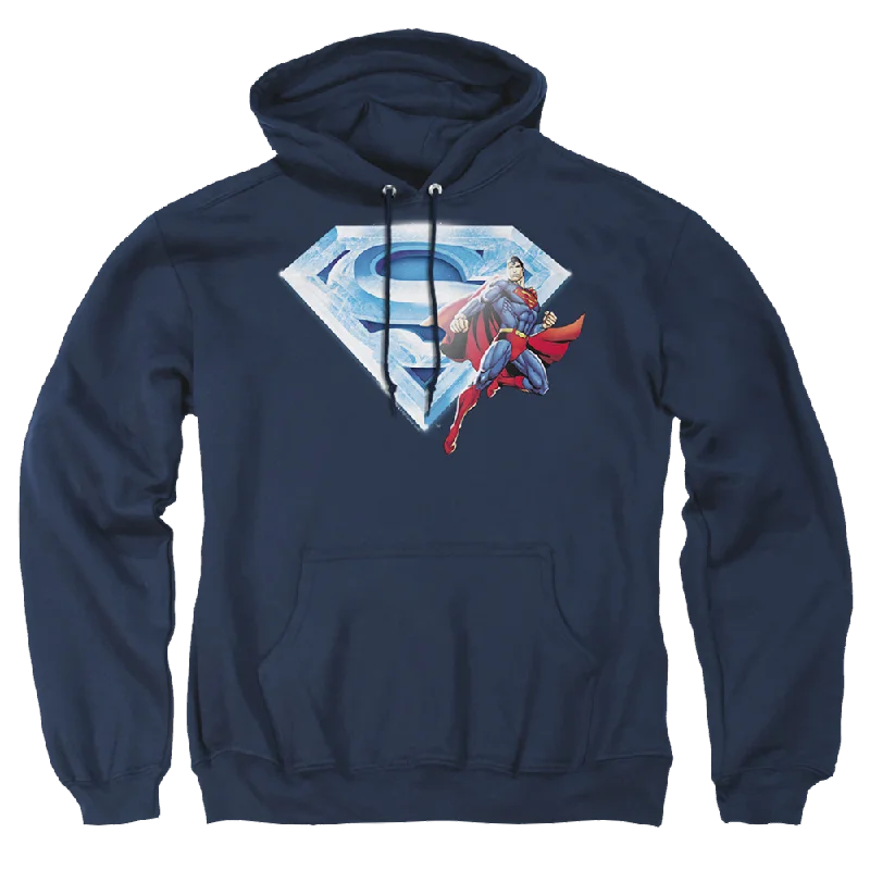 stylish hoodie for womenSuperman Superman & Crystal Logo - Pullover Hoodie