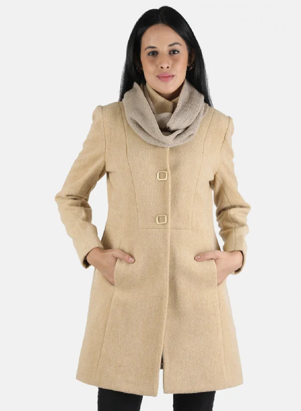 comfortable coatWomen Brown Solid Coat