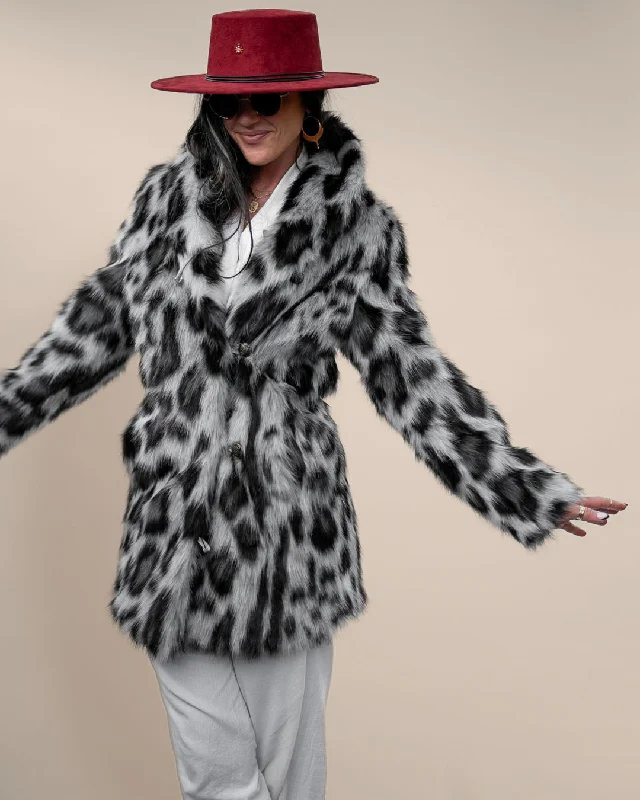 comfortable outerwearWomen's Faux Fur Coat | Himalayan Snow Leopard Print