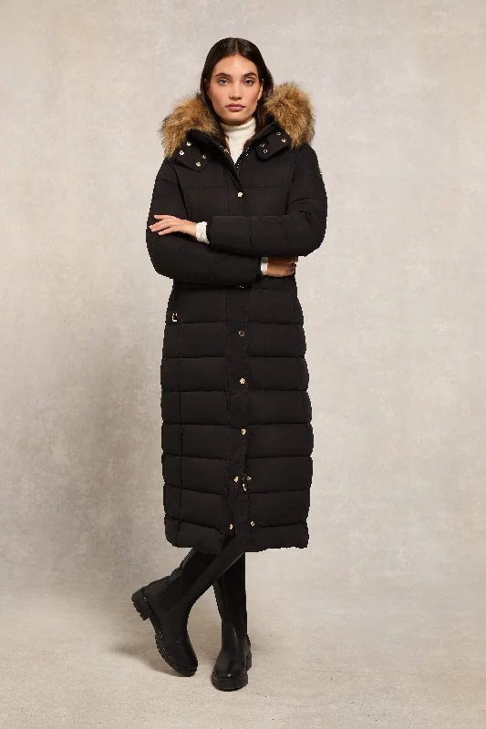 zip-up jacketStoneleigh Longline Coat (Black)