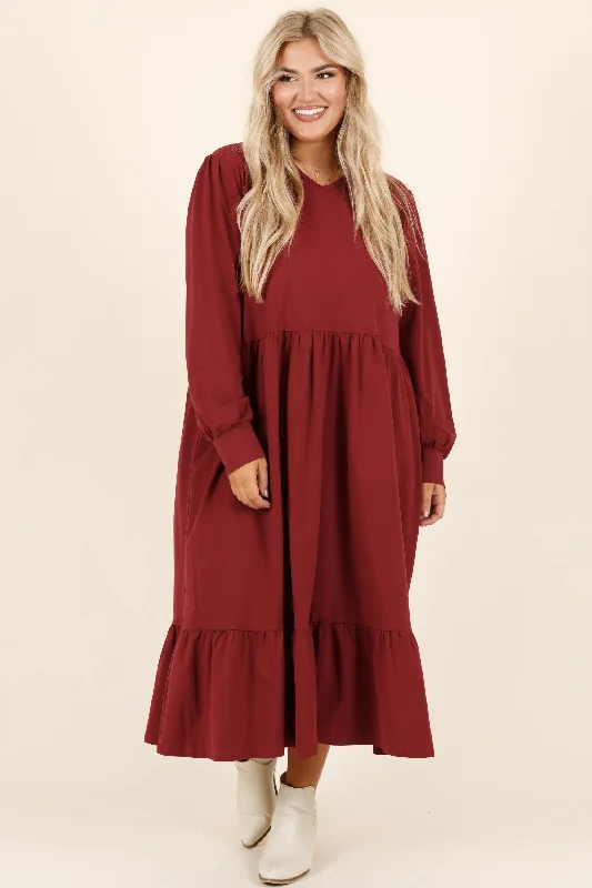 shift dressRemember The Past Dress, Burgundy