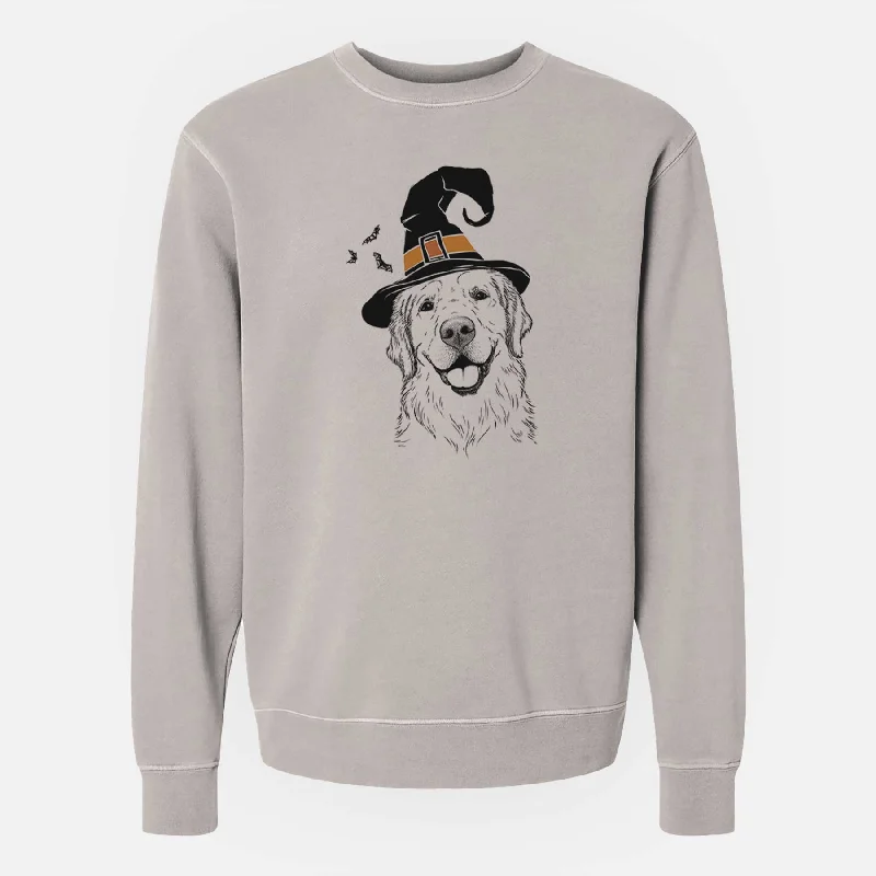 Witch Griffin the Golden Retriever - Unisex Pigment Dyed Crew Sweatshirt