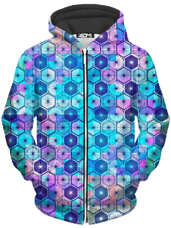 stylish hoodieHexa Haze Unisex Zip-Up Hoodie