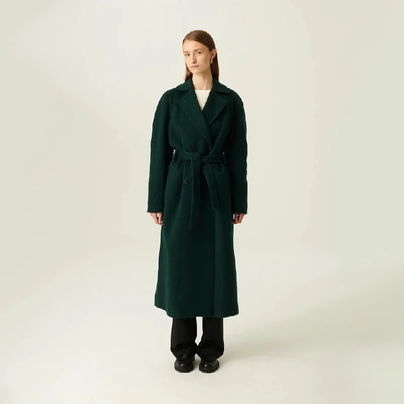 classic bomber jacketCabrina Solid Heavy Wool Oversized Coat (Dark Green)