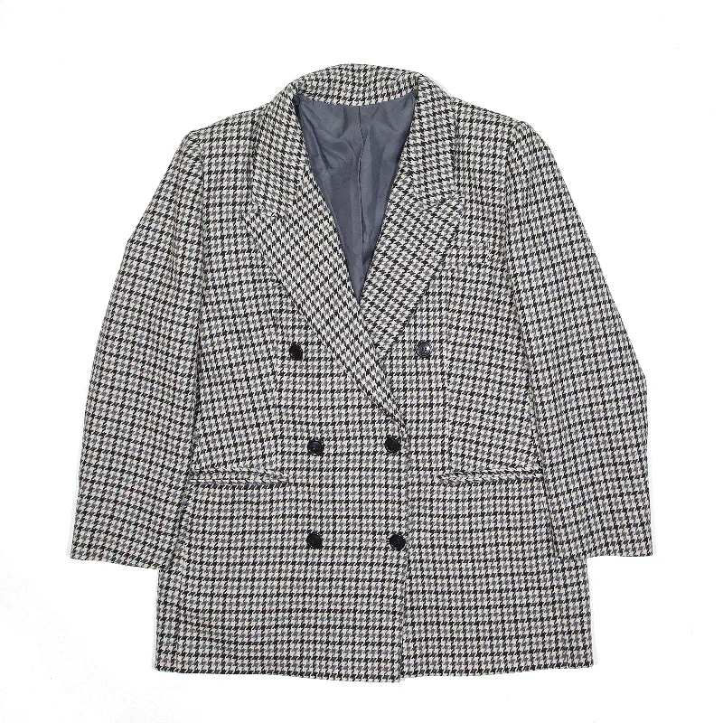 classic jacketBlazer Jacket Grey 90s Houndstooth Womens L