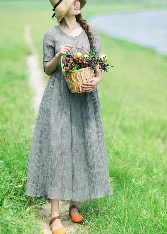 minimalistic dress100% Green dresses O-Neck Patchwor long Summer Dresses