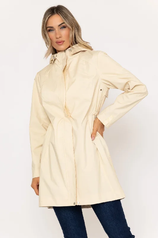 Rain Mac Coat in Ecru