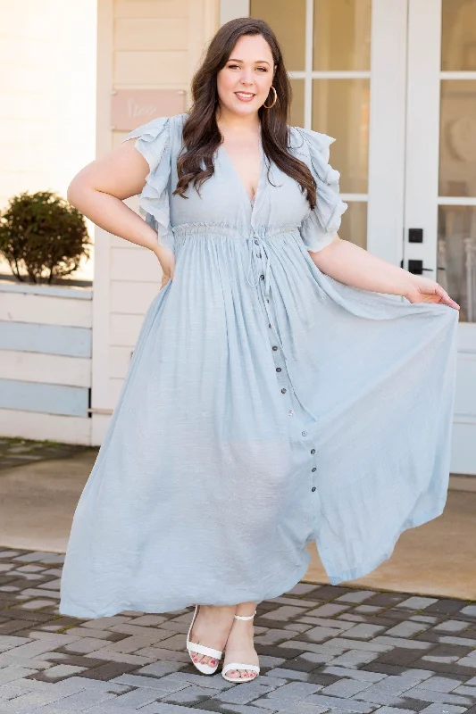 party dressStunning Vibes Maxi Dress, Misty Blue