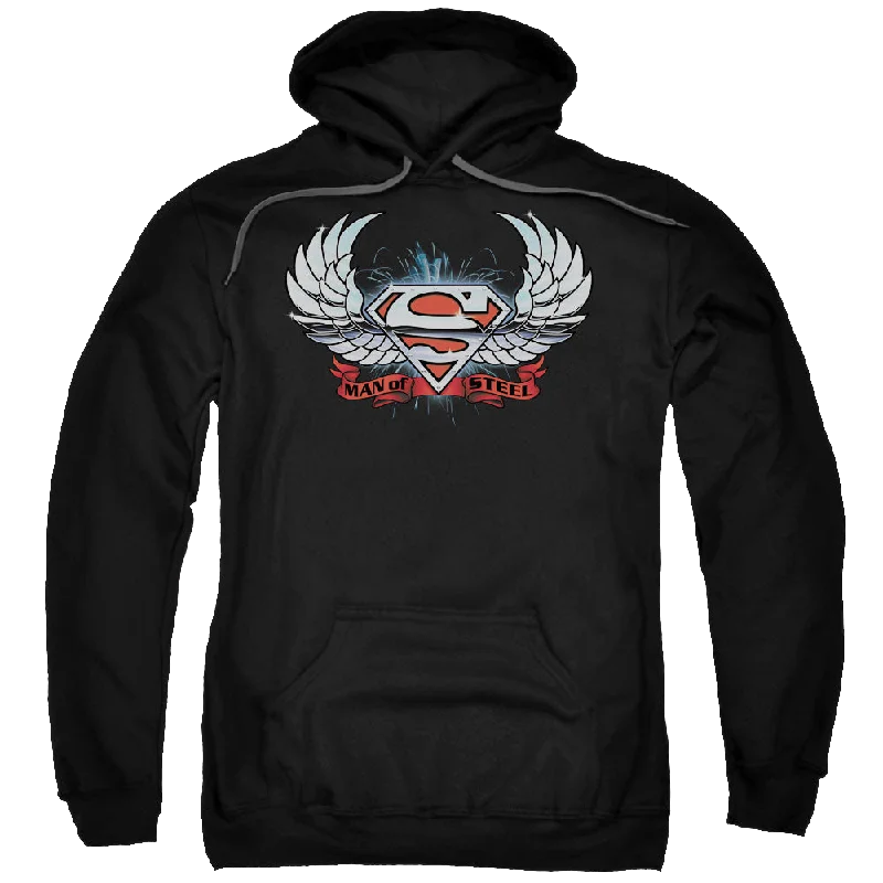 street style hoodieSuperman Chrome Wings Shield - Pullover Hoodie