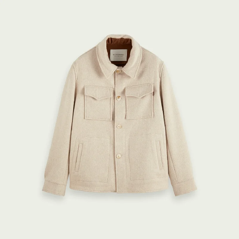 faux fur coatWool Overshirt (Beached Melange)