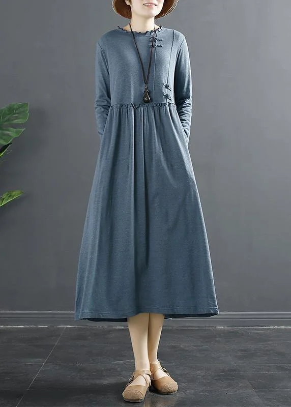 oversized dressNatural Ruffled Patchwork Tunic Blue A Line Dresses