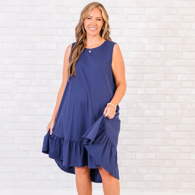 elegant shift dressI'm The Catch Dress, Navy