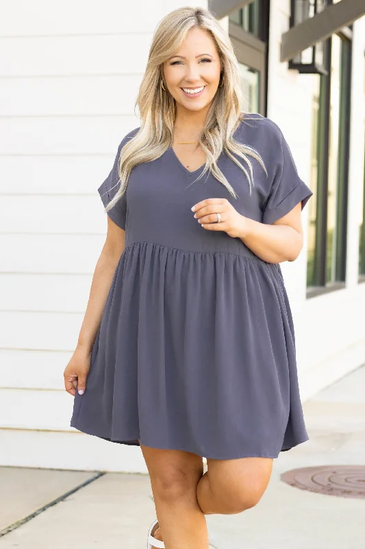 summer floral dressUnexpected Chance Dress, Grey