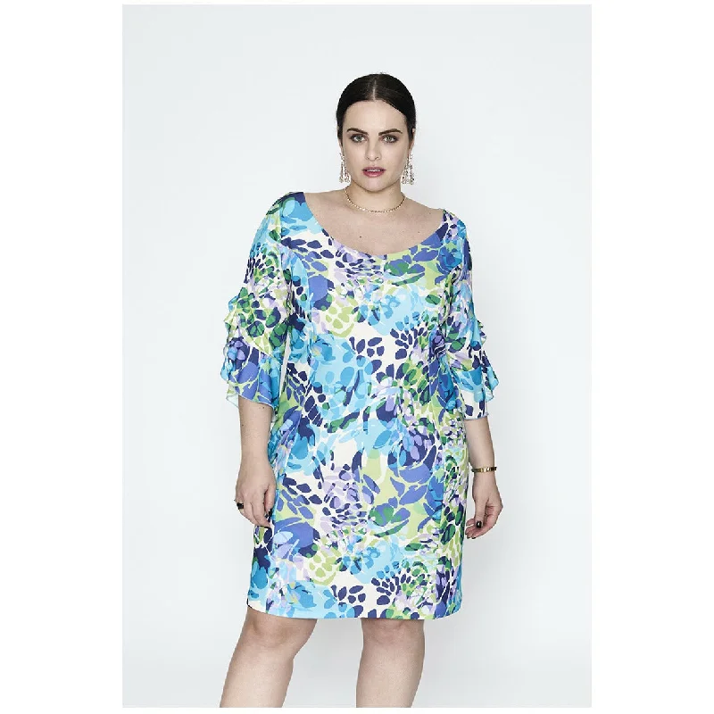 off-the-shoulder dressSPG Ruffle Sleeve Dress in Floral Print