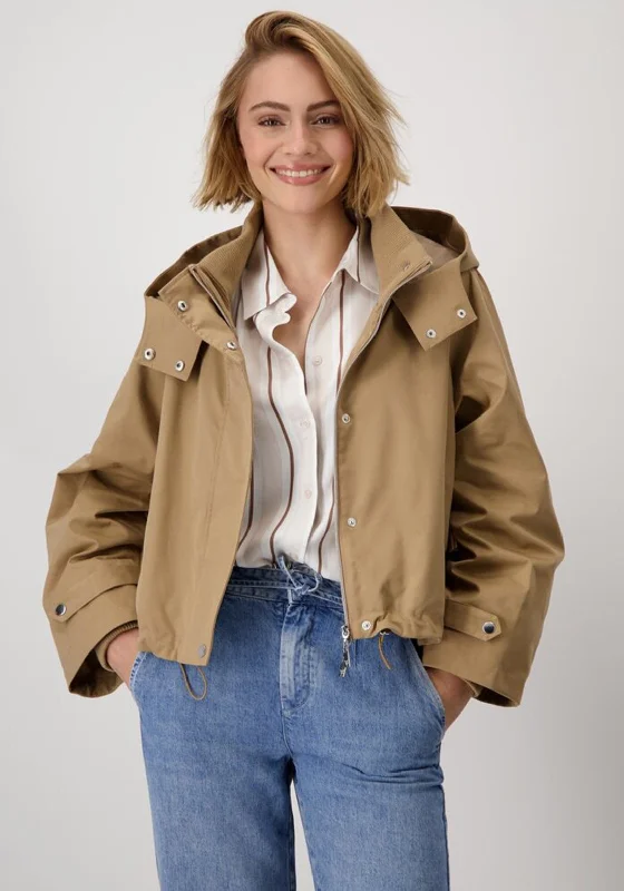 Monari Oversized Boxy Hooded Jacket, Tan