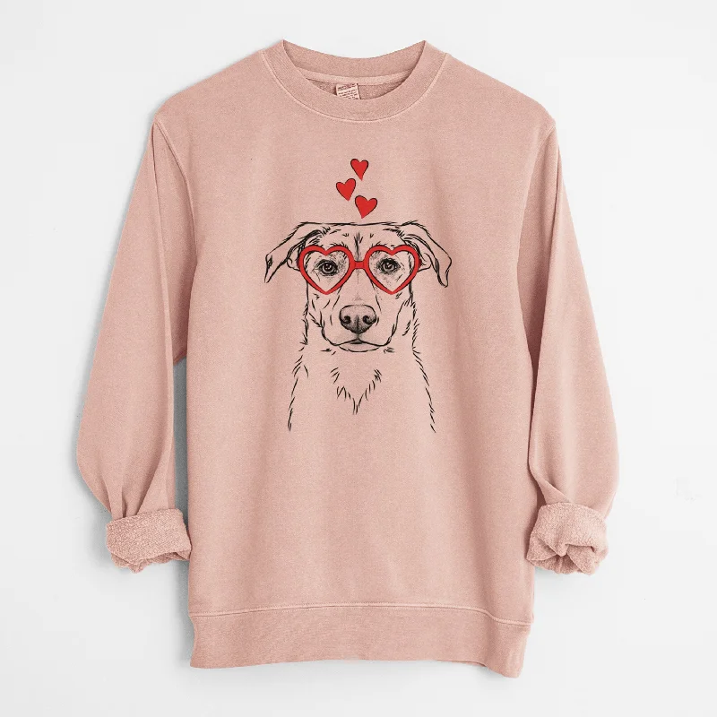 Valentine Peanut the Lab Mix - Unisex Pigment Dyed Crew Sweatshirt