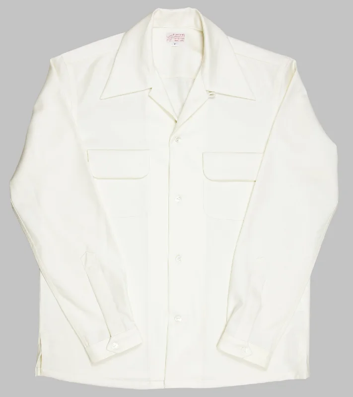 Bryceland's Wool Gabardine Shirt Cream