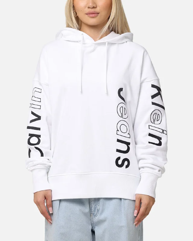 sleek zip-up hoodieCalvin Klein Blocking Graphic Hoodie Bright White