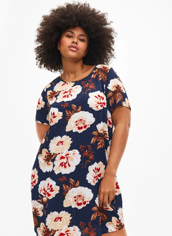 off-shoulder dressZizzi Anni Dress in Navy Rose