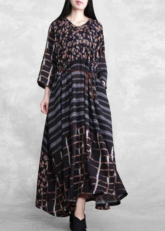 flowy maxi dressStyle Black Print Long Maxi Dress