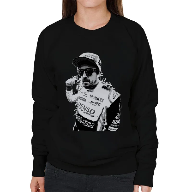 Motorsport Images Fernando Alonso Circuit De La Sarthe Women's Sweatshirt