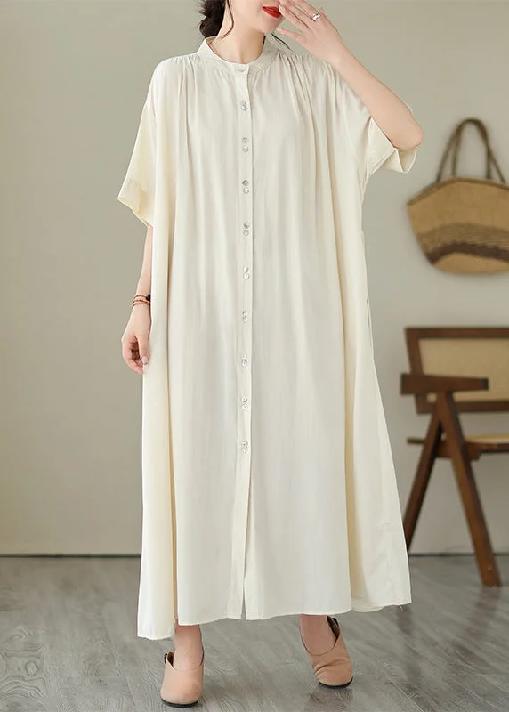 ruched dressCute Apricot Tie Waist Long Dress Short Sleeve