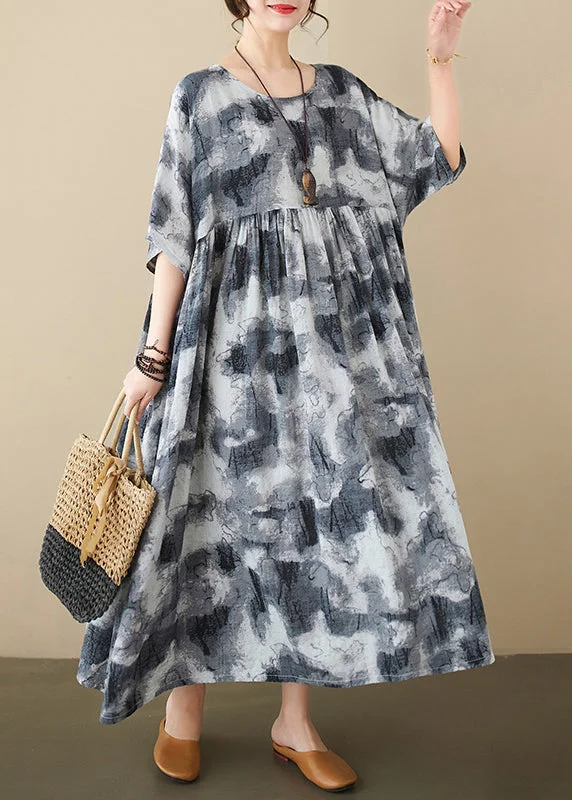 stylish dressClassy Black Print Patchwork Cozy Maxi Dresses Summer