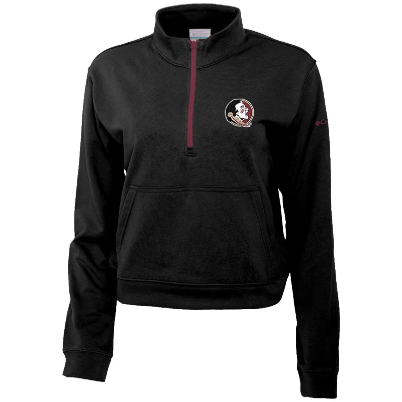 lightweight outerwearColumbia Women's Seminole Logo Trek French Terry 1/2 Zip Fleece - Black