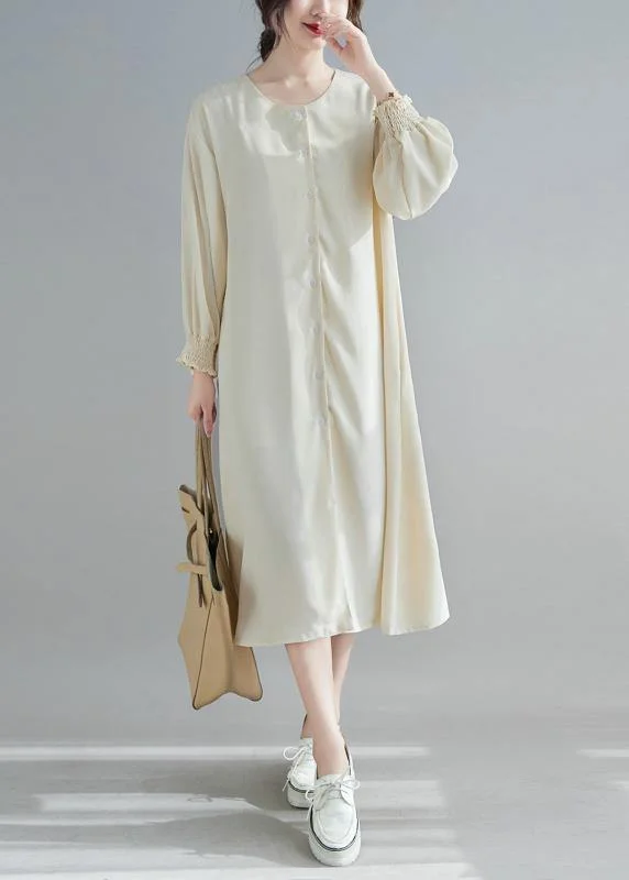 elegant maxi dressElegant Nude Wardrobes O Neck Lantern Sleeve A Line Spring Dresses