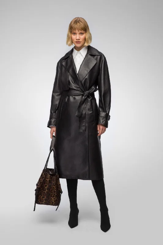 casual trench coatIsabelle - Black Leather Coat