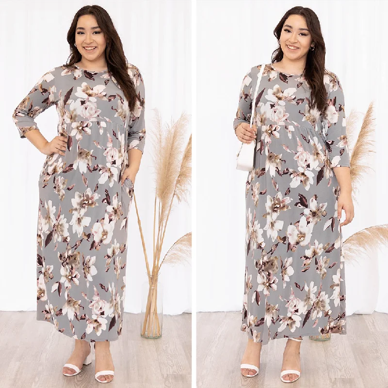 classic fit-and-flare dressThis Feeling Is Amazing Maxi Dress, Heather Gray