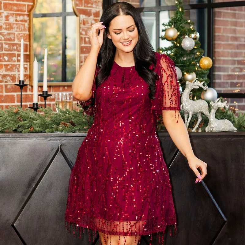 floral wrap dressMake You Feel My Love Dress, Wine