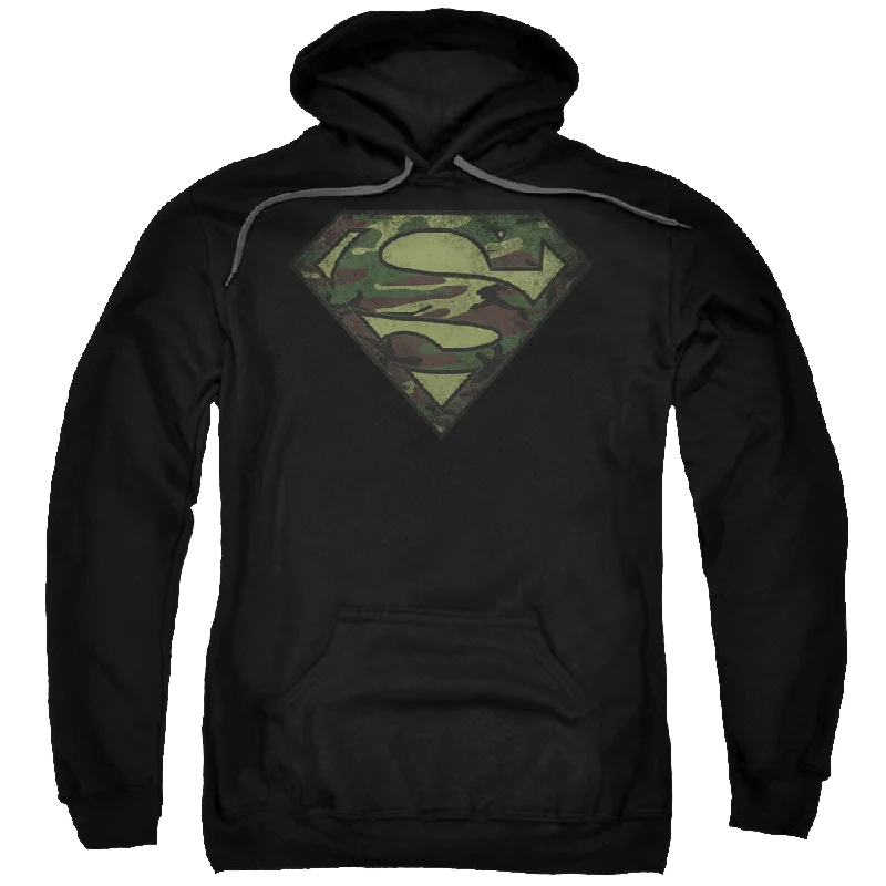 stylish pullover sweatshirtSuperman Camo Logo Distressed - Pullover Hoodie