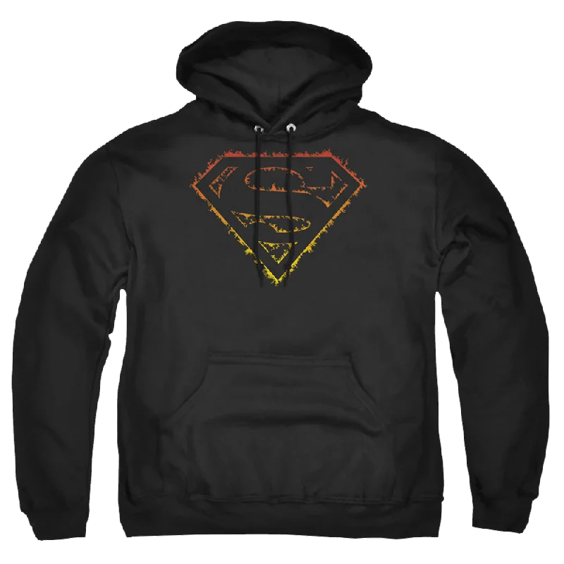 trendy zip-up hoodieSuperman Flame Outlined Logo - Pullover Hoodie